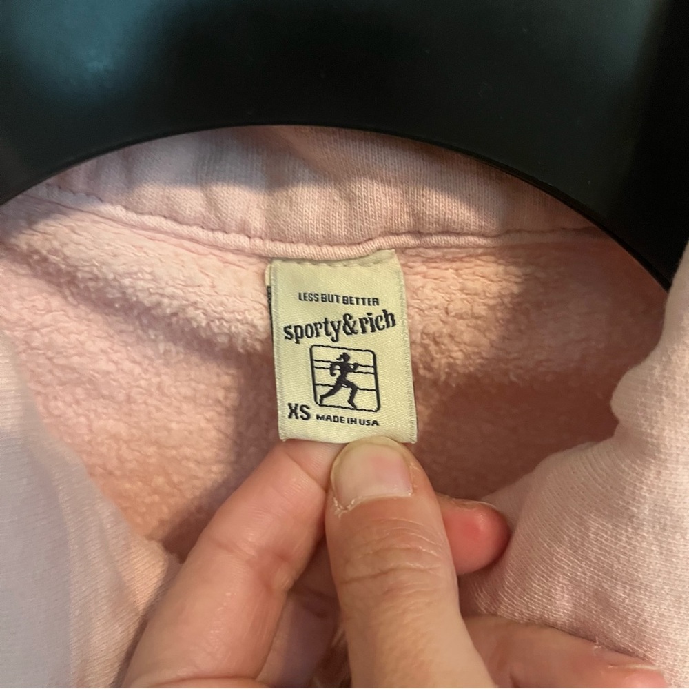 SPORTY & RICH x Prince Racquet and Health Club Polo in Baby Pink/White Sz XS - Picture 5 of 12